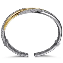 Online Gabriel & Co. 925 Sterling Silver and 14K Yellow Gold Bujukan Multiple Row Bangle Bracelet