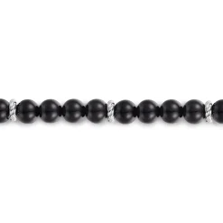 Best Gabriel & Co. 925 Sterling Silver and 6mm Black Onyx Beaded Bracelet