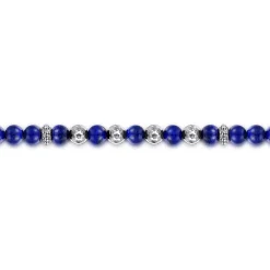 New Gabriel & Co. 925 Sterling Silver and 6mm Lapis Beaded Bracelet