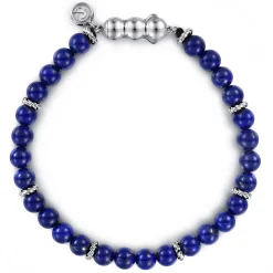 Outlet Gabriel & Co. 925 Sterling Silver and 6mm Lapis Beaded Bracelet