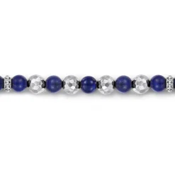 Outlet Gabriel & Co. 925 Sterling Silver and 6mm Lapis Beaded Bracelet