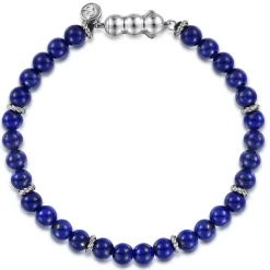 Sale Gabriel & Co. 925 Sterling Silver and 6mm Lapis Beaded Bracelet