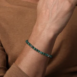 Sale Gabriel & Co. 925 Sterling Silver and 6mm Malachite Beaded Bracelet