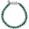 Best Gabriel & Co. 925 Sterling Silver and 6mm Malachite Beaded Bracelet