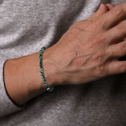 Best Gabriel & Co. 925 Sterling Silver and 4mm Malachite Beaded Bracelet