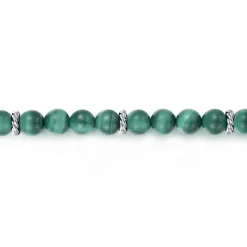 Best Gabriel & Co. 925 Sterling Silver and 6mm Malachite Beaded Bracelet