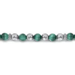 Online Gabriel & Co. 925 Sterling Silver and 6mm Malachite Beaded Bracelet