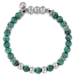 Outlet Gabriel & Co. 925 Sterling Silver and 6mm Malachite Beaded Bracelet