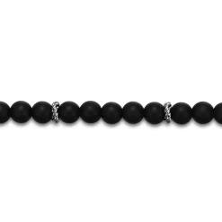 Sale Gabriel & Co. Sterling Silver and 6mm Matte Onyx Beaded Bracelet