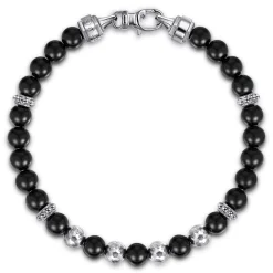 Online Gabriel & Co. 925 Sterling Silver and 6mm Onyx Beaded Bracelet