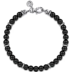Sale Gabriel & Co. Sterling Silver and 6mm Onyx Beaded Bracelet