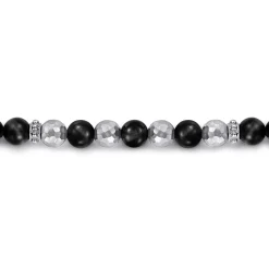 Hot Gabriel & Co. 925 Sterling Silver and 6mm Onyx Beaded Bracelet