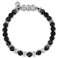 Outlet Gabriel & Co. 925 Sterling Silver and 6mm Onyx Beaded Bracelet