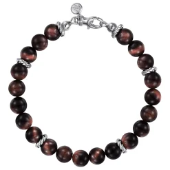 Online Gabriel & Co. Sterling Silver and 8mm Tiger Eye Beaded Bracelet