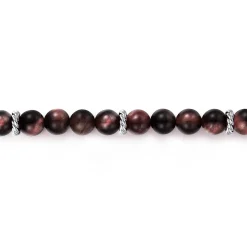 Clearance Gabriel & Co. 925 Sterling Silver and 6mm Tiger Eye Beads Bracelet
