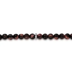 Gabriel & Co. 925 Sterling Silver and 4mm Tiger Eye Beaded Bracelet
