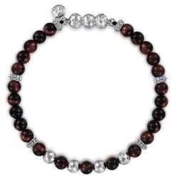 Online Gabriel & Co. 925 Sterling Silver and 6mm Tiger Eye Beaded Bracelet