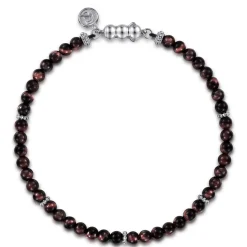 New Gabriel & Co. 925 Sterling Silver and 4mm Tiger Eye Beaded Bracelet