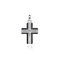New Gabriel & Co. 925 Sterling Silver and Titanium Cross Pendant