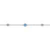 New Gabriel & Co. 925 Sterling Silver Ankle Bracelet with Blue Topaz and White Sapphire Stations