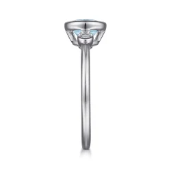 Gabriel & Co. 925 Sterling Silver Aquamarine and Diamond Ring