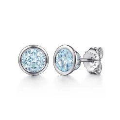 Discount Gabriel & Co. 925 Sterling Silver Aquamarine Stud Earrings