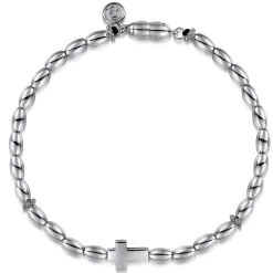 Gabriel & Co. 925 Sterling Silver Beaded Cross Bracelet