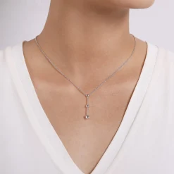 Discount Gabriel & Co. 925 Sterling Silver Beaded Y Knots Necklace