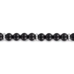 Hot Gabriel & Co. 925 Sterling Silver Black Onyx Beaded Bracelet