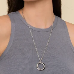 Best Gabriel & Co. 925 Sterling Silver Black Spinel Bujukan Link Pendant Necklace