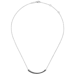 Best Gabriel & Co. 925 Sterling Silver Black Spinel Bujukan Bar Necklace