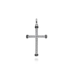 Discount Gabriel & Co. 925 Sterling Silver Black Spinel Cross Pendant