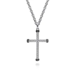 Discount Gabriel & Co. 925 Sterling Silver Black Spinel Cross Pendant