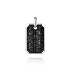 Clearance Gabriel & Co. 925 Sterling Silver Black Spinel Dog Tag Pendant