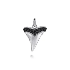 Online Gabriel & Co. 925 Sterling Silver Black Spinel Shark Tooth Pendant