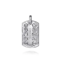 Best Gabriel & Co. 925 Sterling Silver Black Spinel Dog Tag Pendant