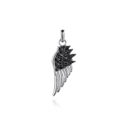 Clearance Gabriel & Co. 925 Sterling Silver Black Spinel Wing Pendant