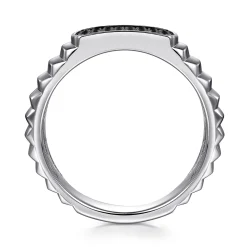 Clearance Gabriel & Co. Sterling Silver Black Spinel Mens Ring in High Polished Finish