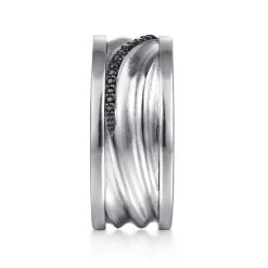 Gabriel & Co. 925 Sterling Silver Black Spinel Men's Fashion Ring