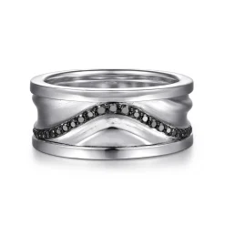 Gabriel & Co. 925 Sterling Silver Black Spinel Men's Fashion Ring