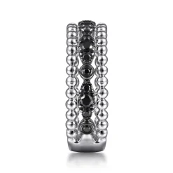 Gabriel & Co. 925 Sterling Silver Black Spinel Bujukan Easy Stackable Ladies Ring