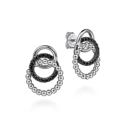 Outlet Gabriel & Co. 925 Sterling Silver Black Spinel Bujukan Link Stud Earrings