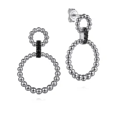 Best Gabriel & Co. 925 Sterling Silver Black Spinel Bujukan Link Drop Earrings
