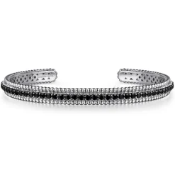 Best Gabriel & Co. 925 Sterling Silver Black Spinel Bujukan Bead Cuff Bracelet