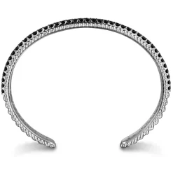 Best Gabriel & Co. 925 Sterling Silver Black Spinel Bujukan Bead Cuff Bracelet