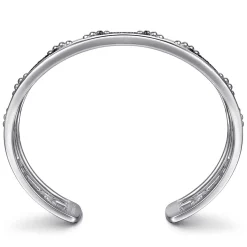 Hot Gabriel & Co. 925 Sterling Silver Black Spinel Bujukan Link Chain Cuff Bracelet