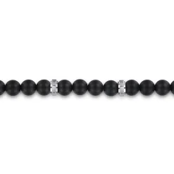 Best Gabriel & Co. 925 Sterling Silver Black Titanium Beaded Bracelet 6mm