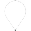 Discount Gabriel & Co. 925 Sterling Silver Blue Sapphire Cluster And Diamond Pendant Necklace