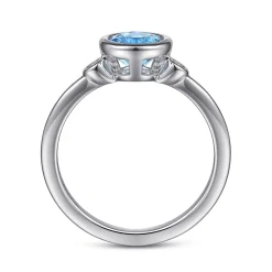 Online Gabriel & Co. 925 Sterling Silver Blue Topaz and Diamond Ring