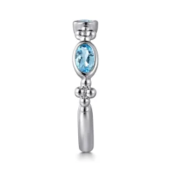 Outlet Gabriel & Co. 925 Sterling Silver Blue Topaz Fashion Ring-Bujukan
